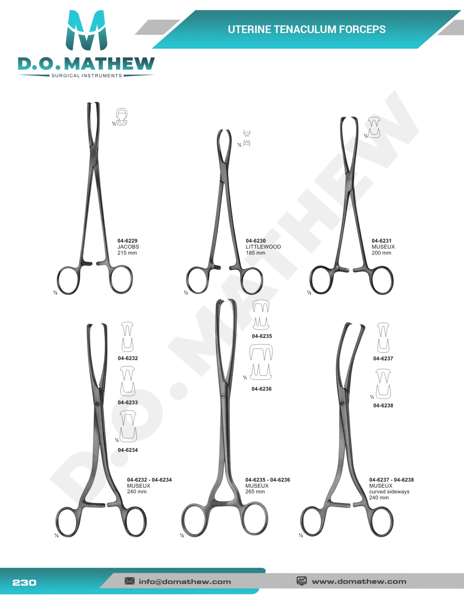 Utrine Dilators, Probes, Forceps, Myoma Instruments